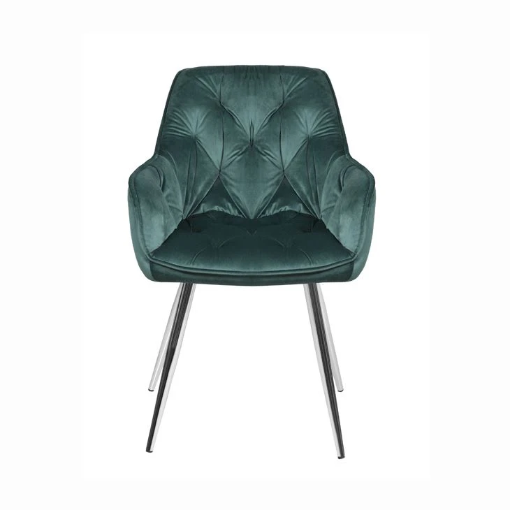 Grey Velvet Upholstered Arm Chair